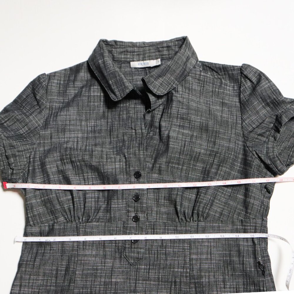 Crosshatch Dark Grey Collared Office Babydoll Dress 🦭 RICKI'S - Picture 8 of 9